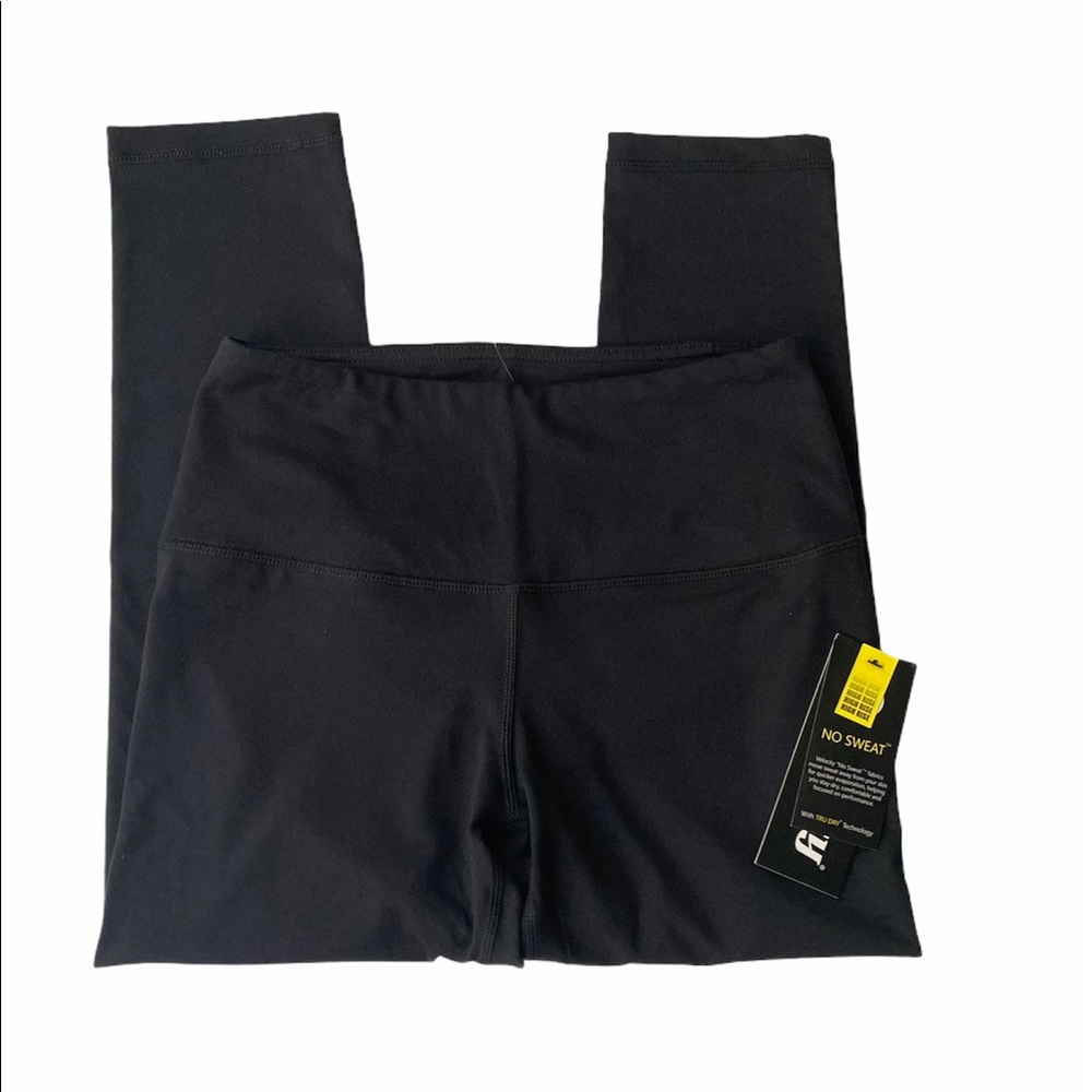 NWT Velocity Black Workout Leggings High Rise Size Small hidden Front Pocket